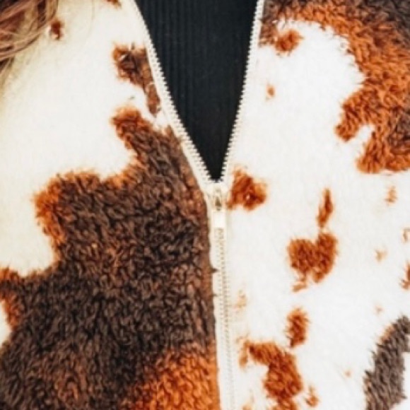 Brown Cow Zip Up Jacket Size XL - Picture 2 of 3